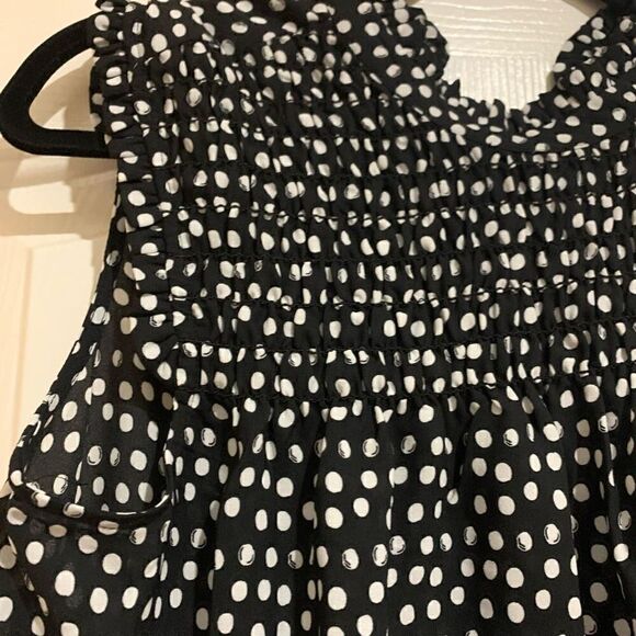 Max Studio | Mock Neck Ruffle Polka Dot Blouse - Picture 3 of 9